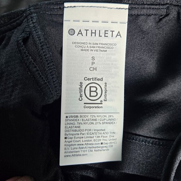 NWT Athleta Elation V Neck Embossed Longline Bra A-C - S Alba Animal Black - Picture 7 of 7